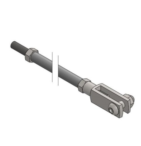 TIGE DE FREIN COMPLÈTE PÉDALES ALUMINIUM 395MM